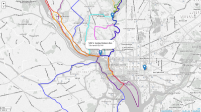 More of our favorite Sunday running routes, dressed in as little as possible, with a minimalist basemap.